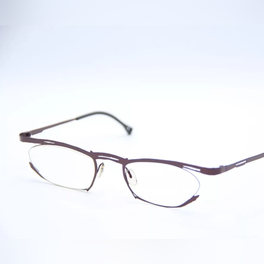 Theo Loves You Designer Authentic Avant Garde Slim Oval Cat-Eye Eyeglasses